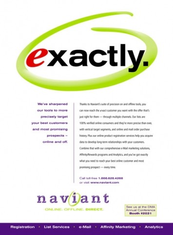Naviant emarketing tool suite print ad